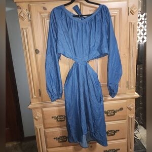 Denim dress with open back size XL